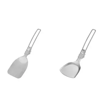 A# Camping Tableware Folding Portable Cookware for Travel Hiking (Flat shovel)