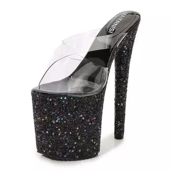 A catwalk high-heeled fashion sandals fashion nightclub sexy platform water table hate sky high large size shoes 35