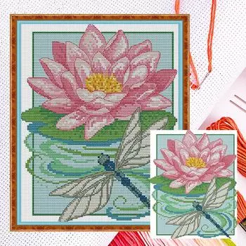 A# Частичная вышивка Эко-хлопковая нить 14CT Счетные цветы Набор для вышивки крестом HA131