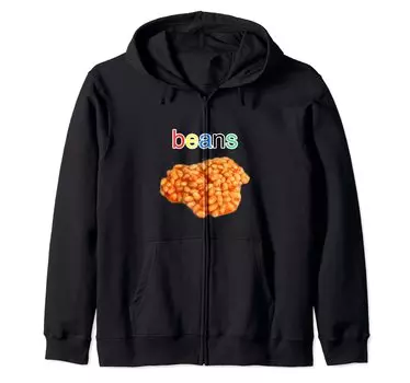 а цветная толстовка с капюшоном на молнии Это фасоль, это чёрный