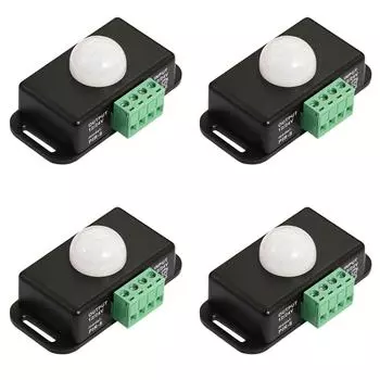 A # DC 12V 24V 6A PIR Датчик движения Автоматический переключатель для светодиодной ленты (черный