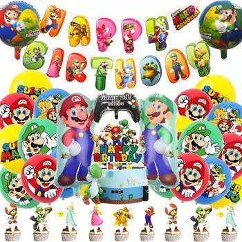 A decorative balloon set for birthday parties HAPPY BIRTHDAY Contains character balloons and party decoration banners to celebrate a happy birthday