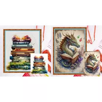 A# Полная вышивка Эко-хлопок 11CT Счетный дракон Книга для чтения Вышивка крестом 40x6