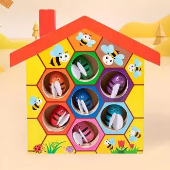 A Game for Classifying The Colors And Shapes of Bee Houses As a Festive Gift. bee house