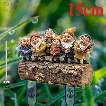 A group of happy dwarfs, 2D flat acrylic, decoration, suitable for garden, lawn, outdoor, Christmas, Halloween 15cm