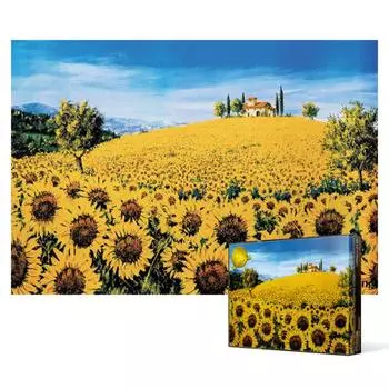 A hill full of sunflowers - 1000 piece jigsaw puzzle, popular Korean puzzle