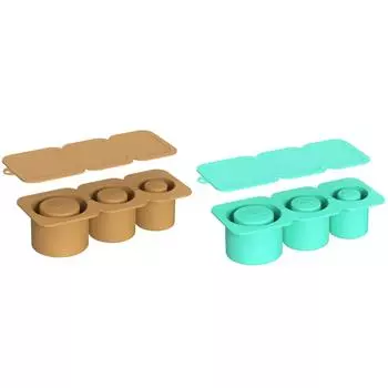A# Ice Cube Tray with Lid Silicone Cylinder Ice Cube Molds for 30-40Oz Cups (Bro