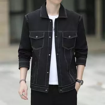 Куртка мужское пальто весна и осень новый модный тренчкот повседневная универсальная тонкая мужская одежда L