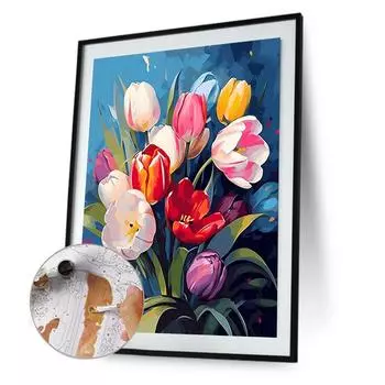 A# Набор для рисования по номерам на холсте DIY Картина маслом тюльпан домашний декор на стену 40x50