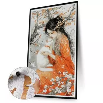 A# Набор для рисования по номерам на холсте DIY масляная живопись Картина девушки Декор для дома 40x70c