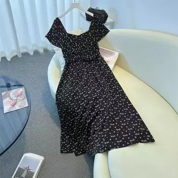 A New Summer Style of Plus-size Women s Dress with High-end and Slimming Floral Patterns 2XL