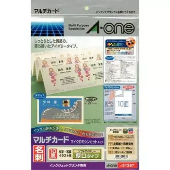 A-One Business Card Multi Card Soft Ivory Thick 100 Cards 51267