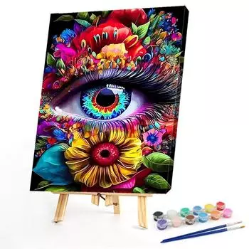 A# Paint By Numbers Kit On Canvas DIY Oil Art Eye Picture Home Wall Decor40x50cm
