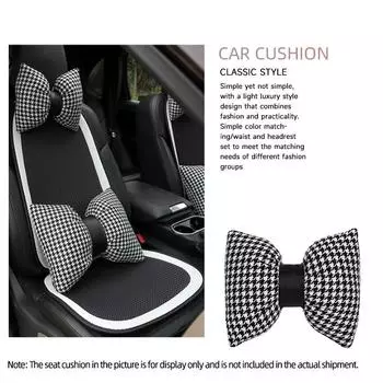 A Pair of Car Mounted Neck Pillow Cushions Car Minimalist Color Matching Comfortable and Breathable Cushion чёрный