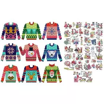 A# Частичная вышивка Эко-хлопковая нить 14CT Печатный свитер Набор для вышивки крестом J789