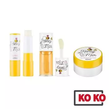 [A PIEU] Бальзам для губ «Мёд и молоко» 3,3 г / Масло 5 г / Ночная маска 6,7 г Sleeping Pack 6.7g