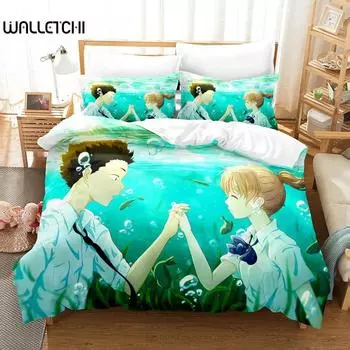 A Silent Voice Bedding Set Single Twin Full Queen King Size Bed Set Adult Kid Bedroom Duvet cover Sets 3D Anime Bed Sheet Set 70x133cm 2pcs