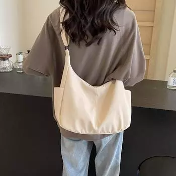 Однотонная парусиновая сумка через плечо большой вместимости, летняя новинка, для различных нужд женщин, модная и повседневная