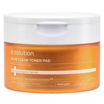 A-solution Acne Clear Houttuynia cordata тонер-диски 200 мл, 70 шт., 1 шт.