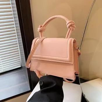 A stylish solid color PU material women s shoulder bag handbag, a variety of macaron colors, delicate and small, new