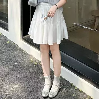 A Summer High-waisted A-line Skirt That Is Loose and Slimming for Women XL чёрный