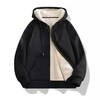 A Trendy Off-the-shoulder, Loose and Casual Hooded Cardigan for Men M чёрный