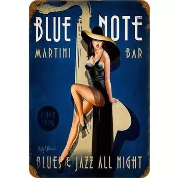 A# Vintage Metal Plate Girl Solider Rectangular Iron Painting Wall Art Home Deco 1