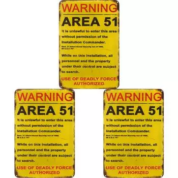 A# Винтажная металлическая табличка с предупреждением о зоне 51 прямоугольная железная картина настенный декор 30x4