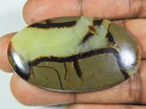 AA++ натуральный желтый септарный дизайнерский овальный кабошон россыпью драгоценный камень 30X53MM ET-51