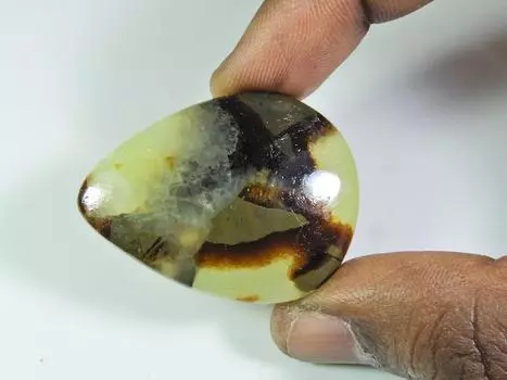 AA++ натуральный желтый септарный дизайнерский овальный кабошон россыпью драгоценный камень 31X41MM ET-49