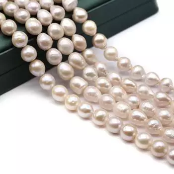 AA пресноводный жемчуг белые овальные бусины 10-12 мм для изготовления ювелирных изделий своими руками браслет серьги ожерелье аксессуар 10-12mm