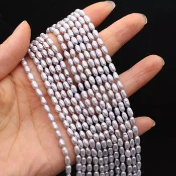 AA пресноводный жемчуг серый изоляционный жемчуг 3-4 мм для изготовления ювелирных изделий своими руками браслет серьги ожерелье аксессуар 3-4mm