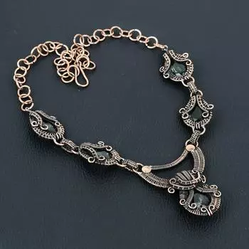 AAA + индиколит турмалин драгоценный камень ручной работы из чистой медной проволоки ювелирное ожерелье для любви 18 Inches синий