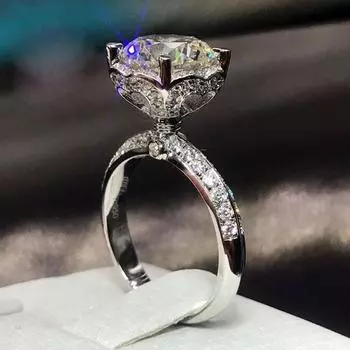 Aaa натуральный кубический циркон ювелирные изделия S925 стерлинговое серебро кольцо для женщин Bizuteria невидимая оправа драгоценный камень цирконий коробка для колец 6 белый