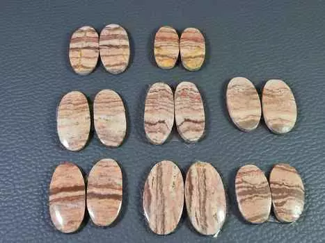 AAA Зебра Джаспер подобранная пара овальных кабошонов россыпью драгоценных камней лот 8 шт 22-26 мм RQ-2831