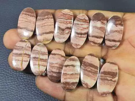 AAA Зебра Джаспер подобранная пара овальных кабошонов россыпью драгоценных камней лот 6 шт 23-25 мм RQ-2832