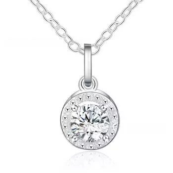 AAAA циркон новый продукт посеребренный благородный белый бриллиант ожерелье модные корейские украшения для девочек