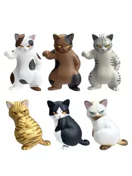 AAGWW 6 шт. Фигурка кошки капсульная игрушка Gacha Gacha игрушка персонаж игрушка набор украшений милая фигурка подарок с диким (Кошачьи Глаза/Часть 2)