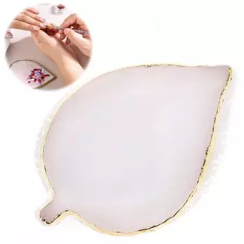 AAGWW Cosmetic Palette Foundation Eye Shadow Nail Art Palette Resin Cosmetic Palette Palette Set Portable Leaf (Pink, Shape)
