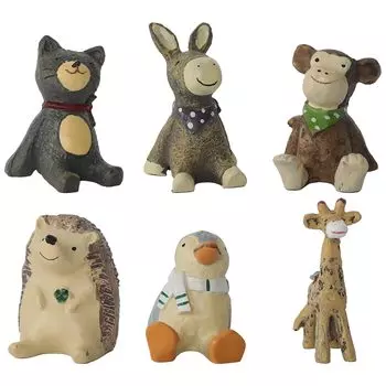 AAGWW Gacha Gacha Игрушка Мультяшная Фигурка Миниатюрная Игрушка Животное Набор Модель Орнамент Милая Фигурка Мини Фигурка Животного Набор (Содержимое продукта - 6)