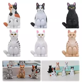 AAGWW Крадущийся котенок игрушечный набор ПВХ миниатюрная фигурка подарок на день рождения рабочая фигурка набор симпатичных кошачьих капсульных игрушек аксессуары кошачий гроб танец