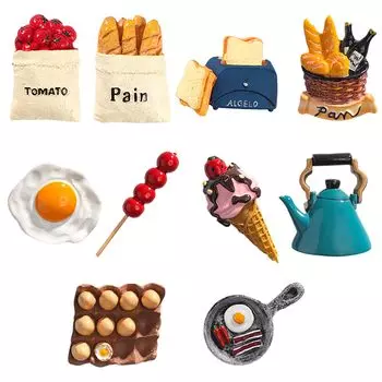 AAGWW Украшение для холодильника Холодильник Настоящая еда Сильная адсорбция 3D Для интерьера Маленький подарок Настоящая еда Всего 10 Магнит, Магнит, Украшение,