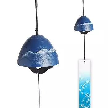 AAGWW Wind Chime Iron Hanging Bell DIY Wedding Decoration Gift Hanging Decoration Craft piece of blue Fuji wind (1 Mt. chime)