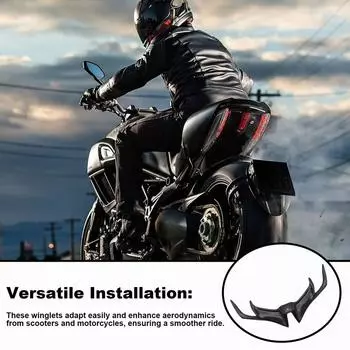 Аэродинамические крылья для мотоцикла Прочные крылья и крылья для мотоцикла повышают устойчивость Воздушный дефлектор для мотоцикла Корпус Powersports чёрный