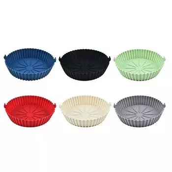 Аэрофритюрницы Противень для выпечки в духовке Корзина для жареной курицы Коврик для аэрогриля Силиконовые формы для выпечки синий