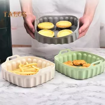 Аэрофритюрницы с пазами для сковороды, дизайн для приготовления пищи, легкие и прочные хлебобулочные принадлежности, фритюрницы, вкладыш для кастрюли, товары для дома S чёрный