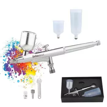 Аэрограф большого диаметра, двойного действия, 3 типа, бачок для краски с запасной насадкой, наконечник 7 куб. см, 20 куб. см, 40 куб. см, гравитационный тип, раздельный тип, пластиковая модель для покраски
