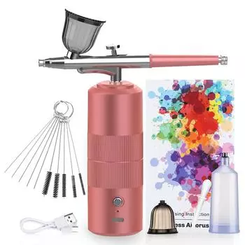 Аэрограф для ногтей, воздушный компрессор, картина для торта, ремесленная окраска, окрашивание волос, татуировка, макияж, распылитель, увлажняющий нано-распылитель для кожи, чёрный