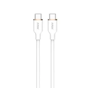 AASK charging cable USB-C & 2.0 cable (1.5m white) Ultra durable silicon 60W USB PD compatible iPhone16 MacBook Pro/Air iPad Pro Galaxy Compatible