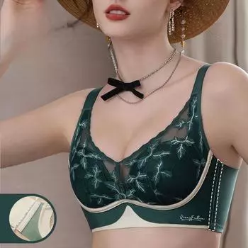 AB Cup 34-40 Регулируемое нижнее белье со сборками Маленькая грудь Поднятый антипровисающий кружевной бюстгальтер без стальных колец 34/75AB шампанского